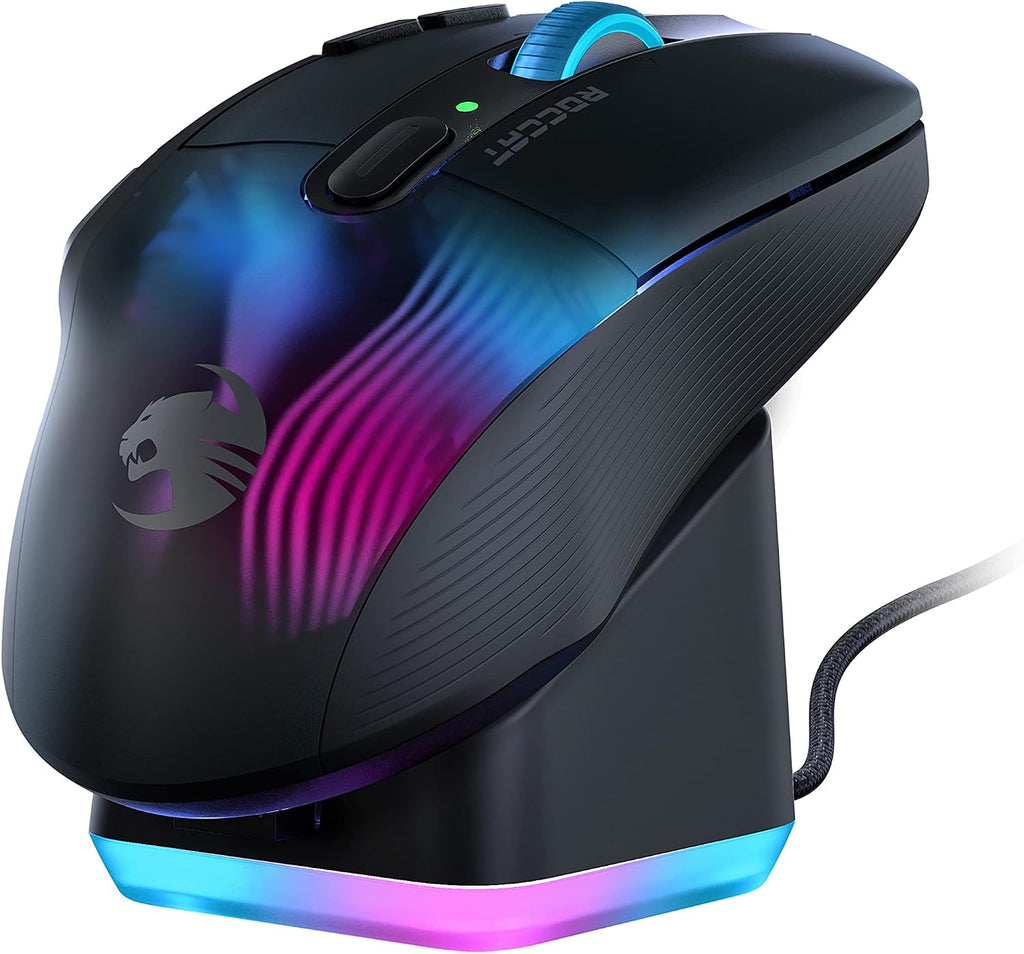ROCCAT Kone XP Air Wireless RGB Gaming Mouse with Charging Dock, Black