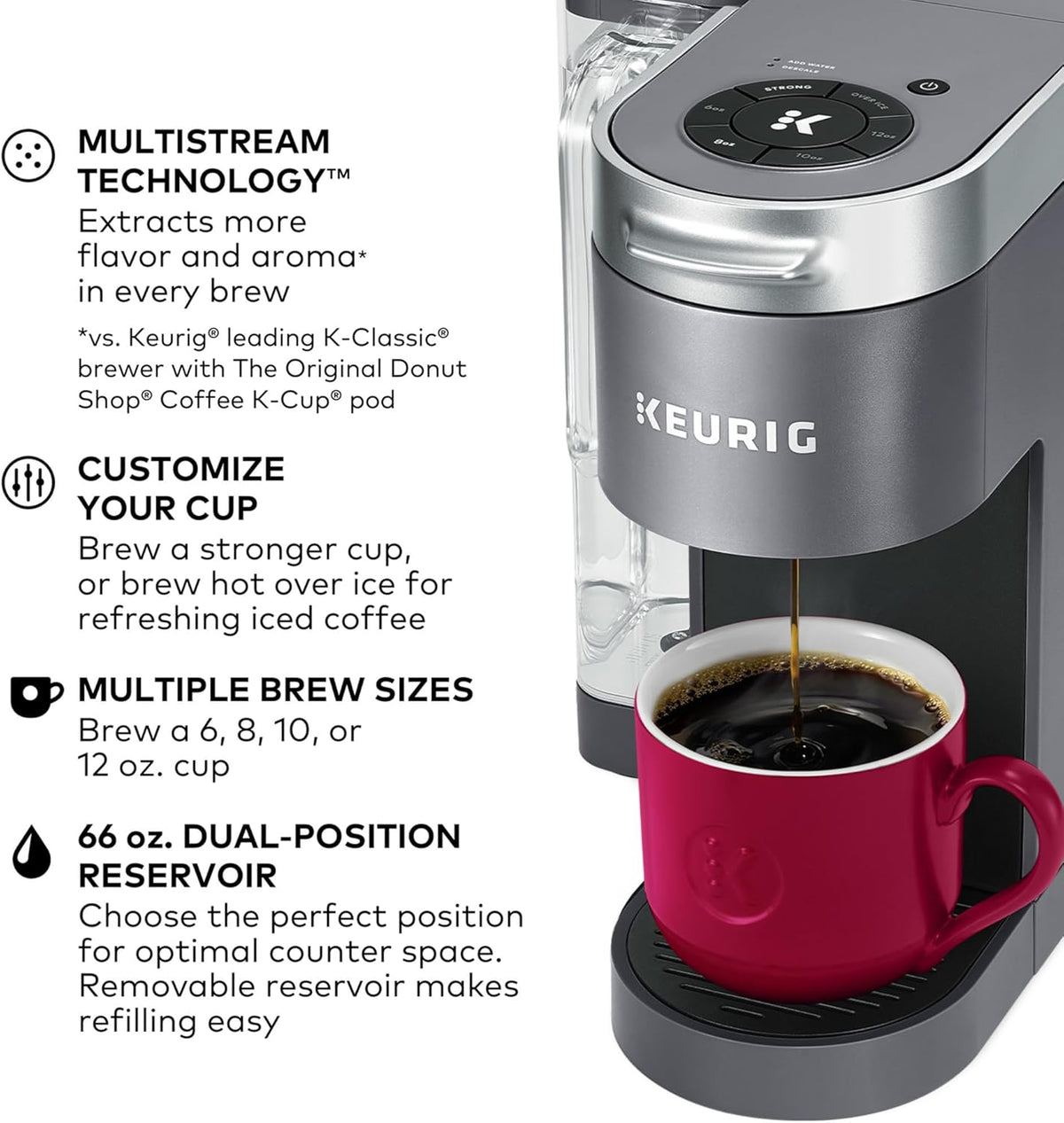 Keurig K-Supreme Single Serve K-Cup Pod Coffee Maker - Gray