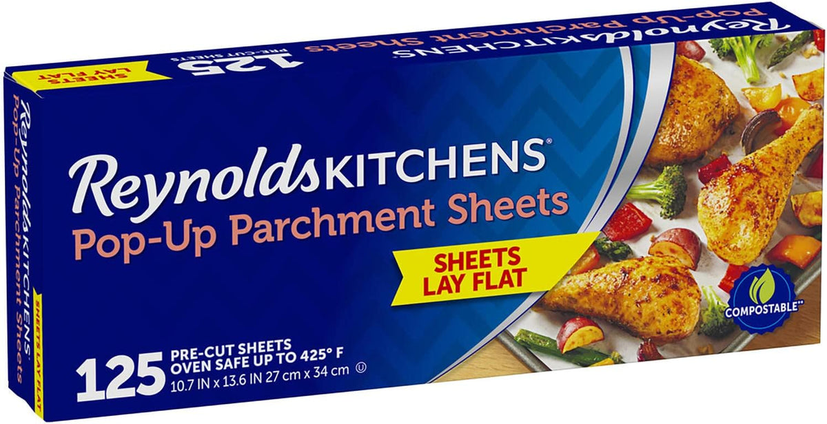 Reynolds Kitchens Pop-Up Parchment Paper Sheets, 125 Count