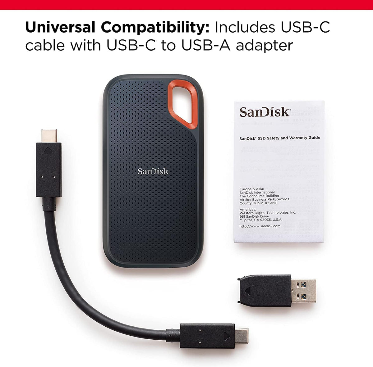 SanDisk Extreme Portable SSD 2TB, USB-C (SDSSDE61-2T00)