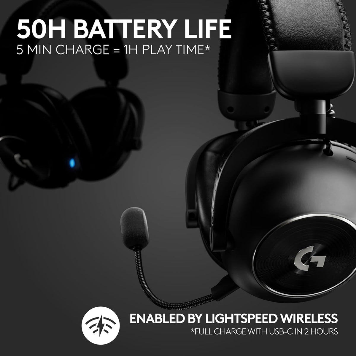 Logitech G PRO X 2 Lightspeed Wireless Gaming Headset, Black