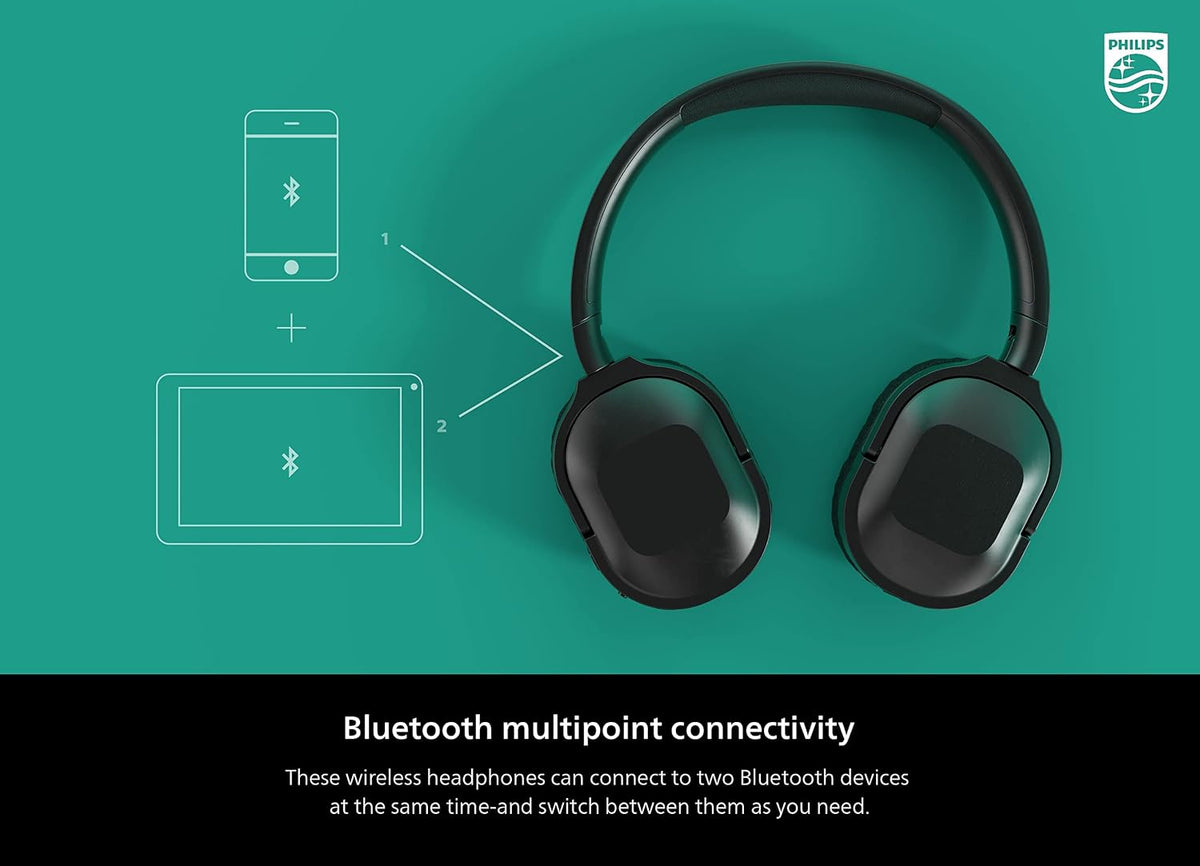 Philips H6506 Wireless Active Noise Cancelling Headphones, Black