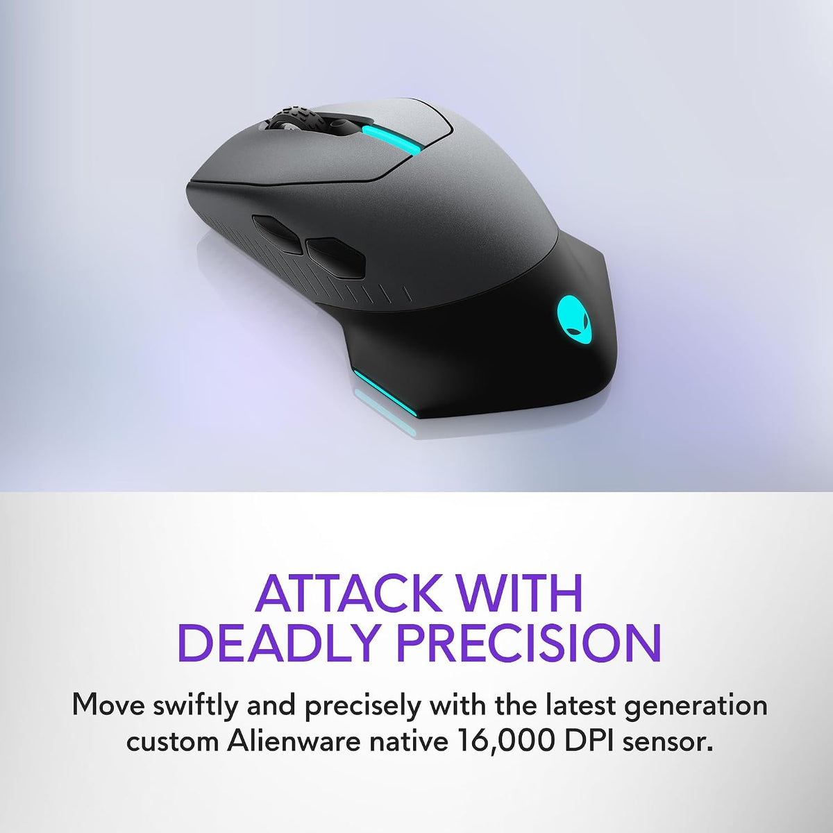 Alienware AW610M Wired/Wireless Gaming Mouse, 16000 DPI, Dark Side of the Moon