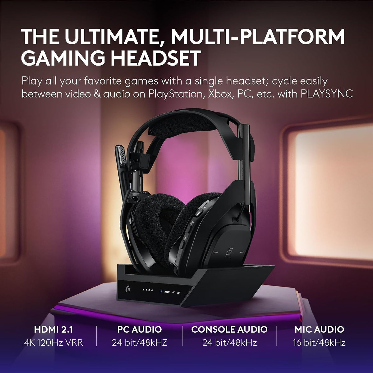 Logitech G Astro A50 X Lightspeed Wireless Gaming Headset with Base Station, Black