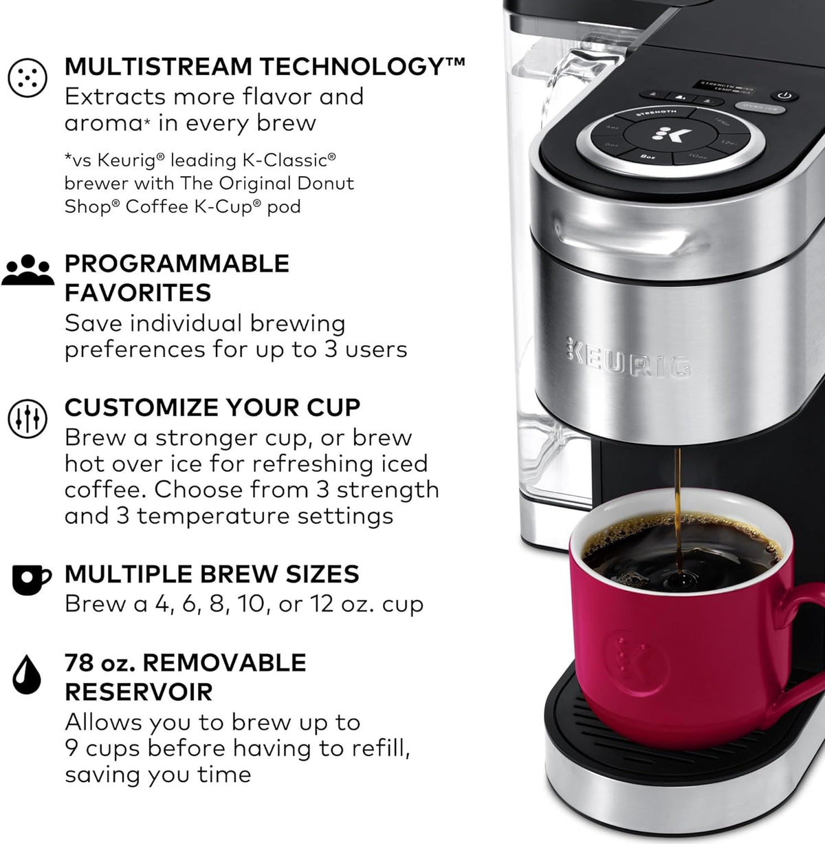 Keurig K-Supreme Plus Single Serve K-Cup Pod Coffee Maker, Stainless Steel