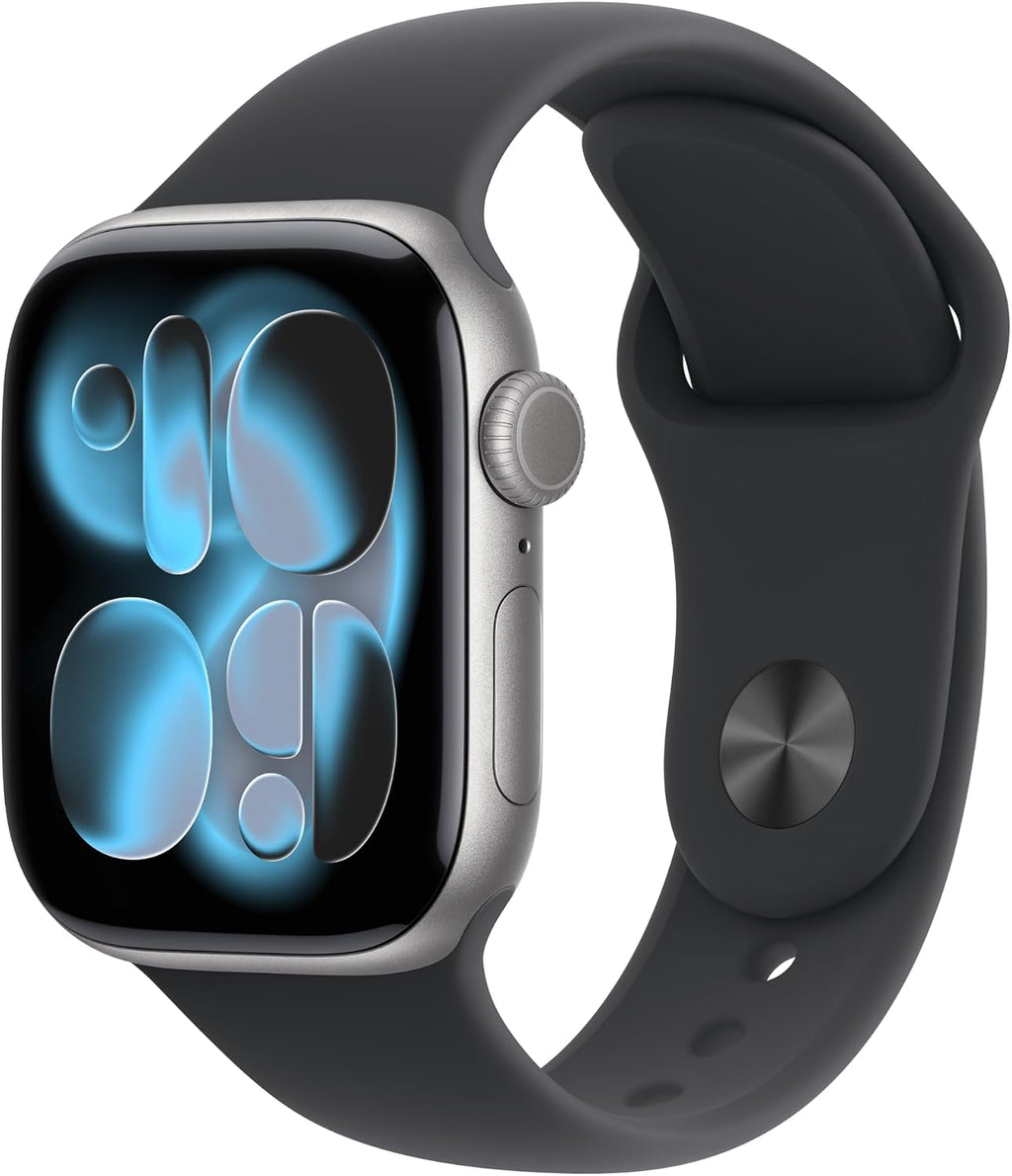 Apple Watch Series 11 (GPS) 42mm Aluminum Case with Sport Band, S/M - Space Gray / Black