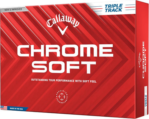 Callaway Chrome Soft Golf Balls, Triple Track, White, 12 Pack
