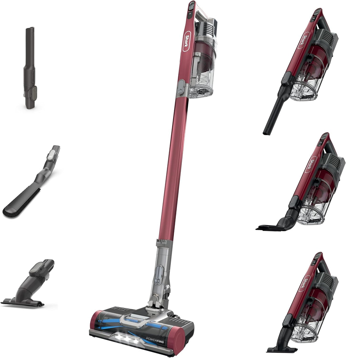 Shark Cordless Pet Stick Vacuum with PowerFins, Red (IZ362H)
