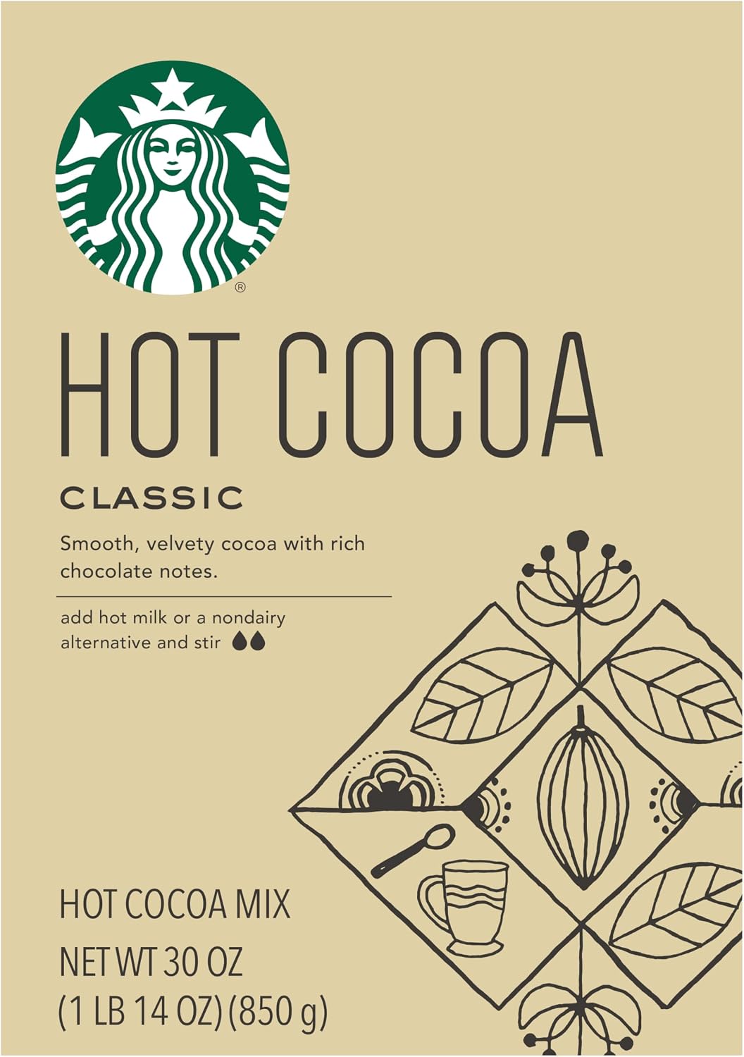 Starbucks Classic Hot Cocoa Mix, 30 oz Tin