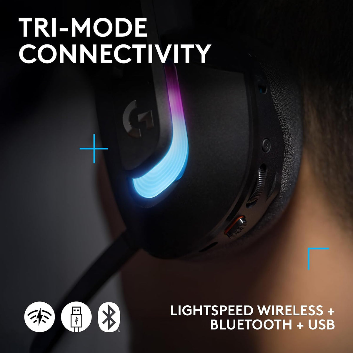 Logitech G522 Lightspeed Wireless Gaming Headset, Black