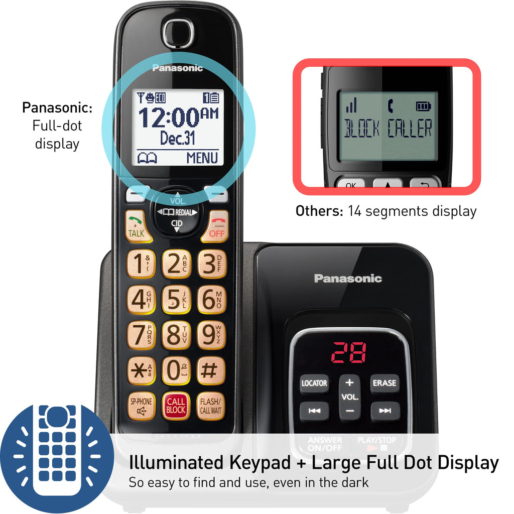 Panasonic KX-TGD832M Cordless Phone with Answering Machine, 2 Handsets
