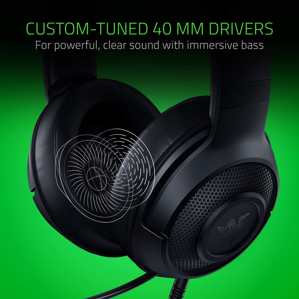 Razer Kraken X Ultralight Gaming Headset with 7.1 Surround Sound, Black