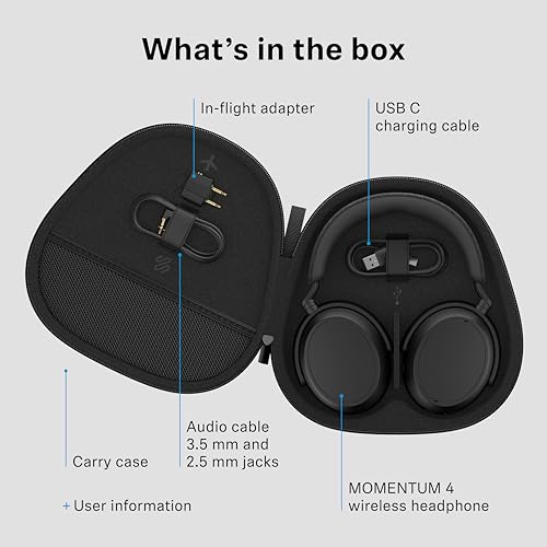 Sennheiser Momentum 4 Wireless Noise Cancelling Headphones, Black