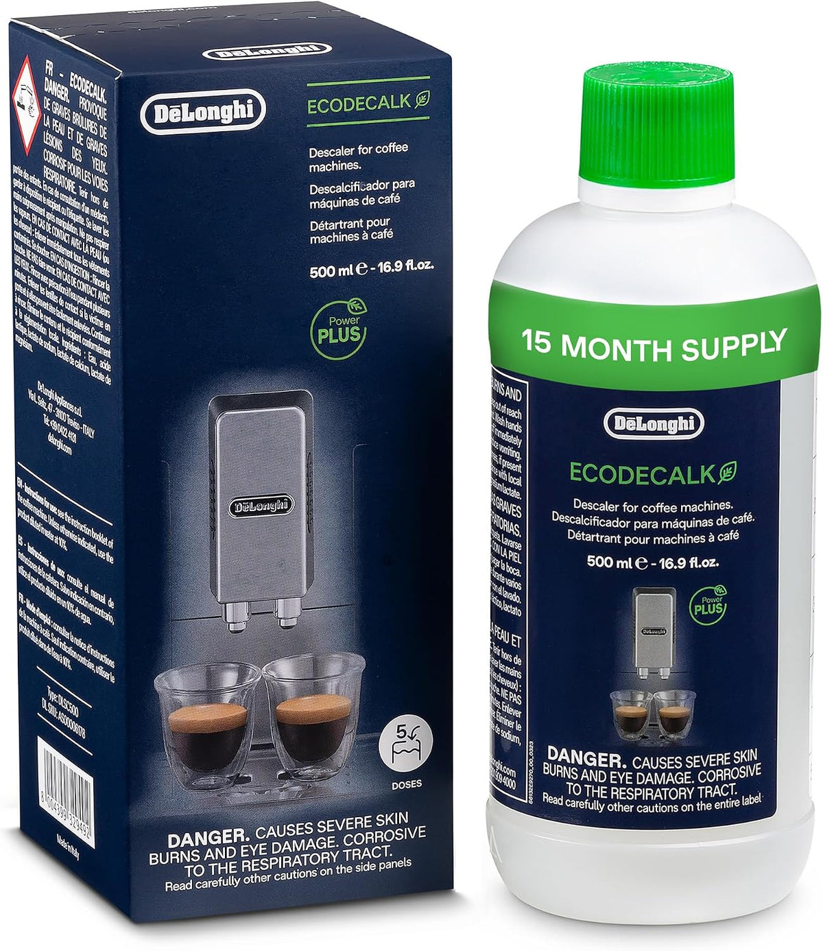 De'Longhi EcoDecalk Universal Descaler for Coffee Machines, 16.9 oz
