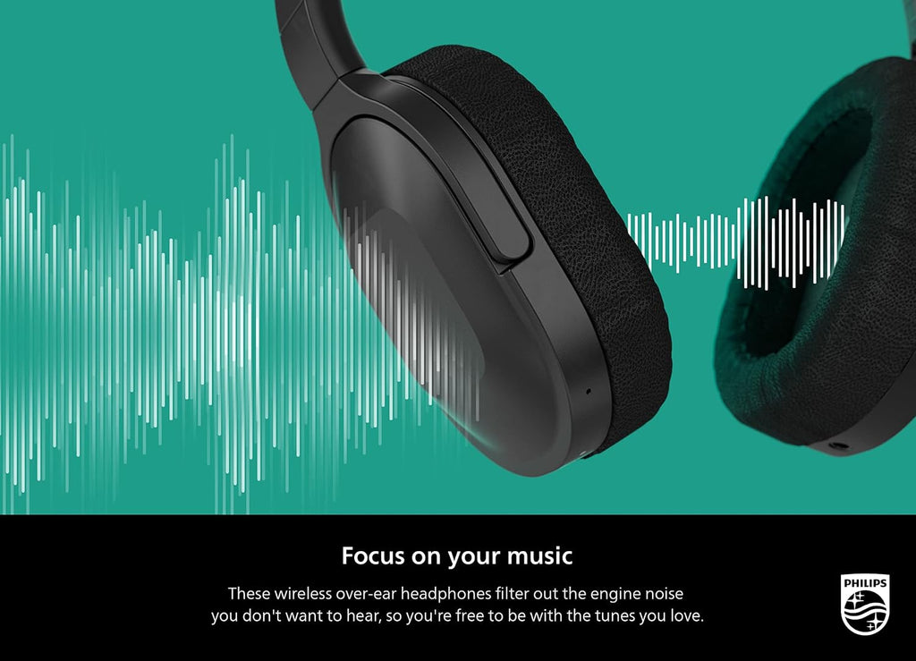 Philips H6506 Wireless Active Noise Cancelling Headphones, Black