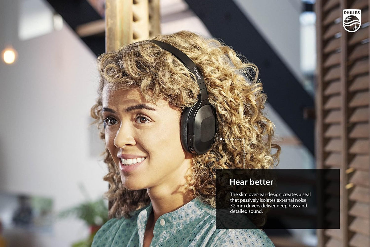 Philips H6506 Wireless Active Noise Cancelling Headphones, Black