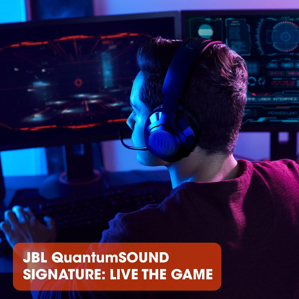 JBL Quantum 350 Wireless PC Gaming Headset, Black