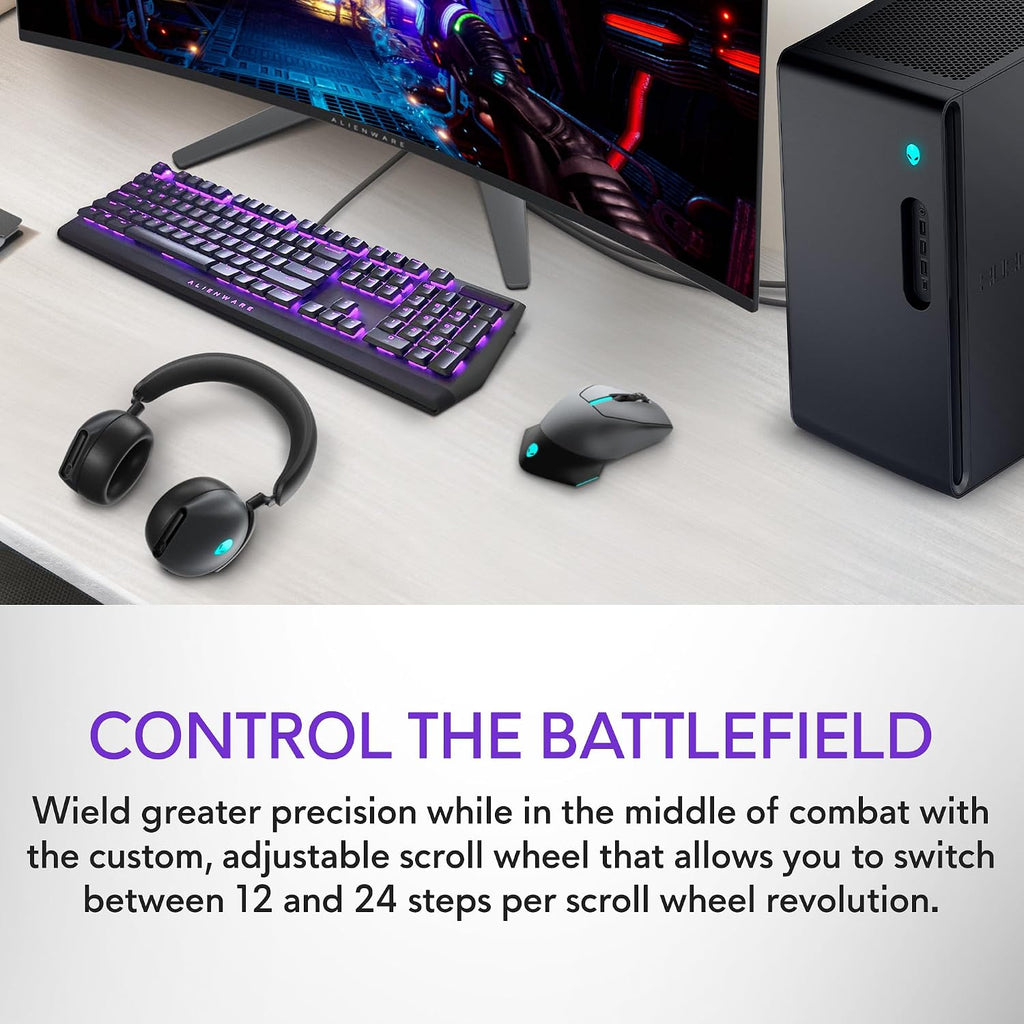 Alienware AW610M Wired/Wireless Gaming Mouse, 16000 DPI, Dark Side of the Moon