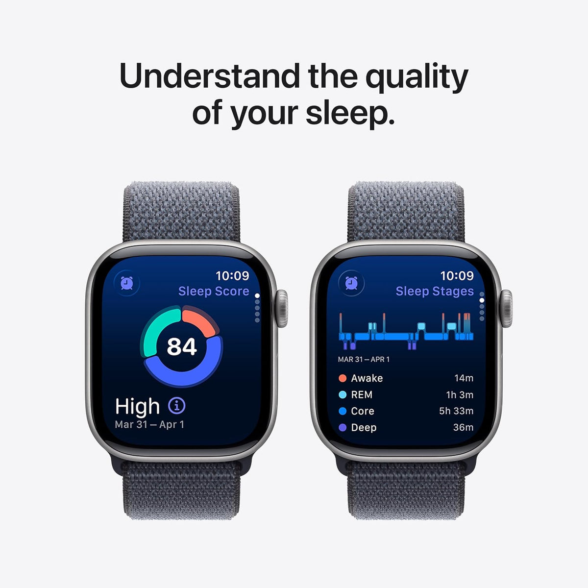 Apple Watch Series 11 (GPS) 42mm Aluminum Case with Sport Band, S/M - Silver / Purple Fog