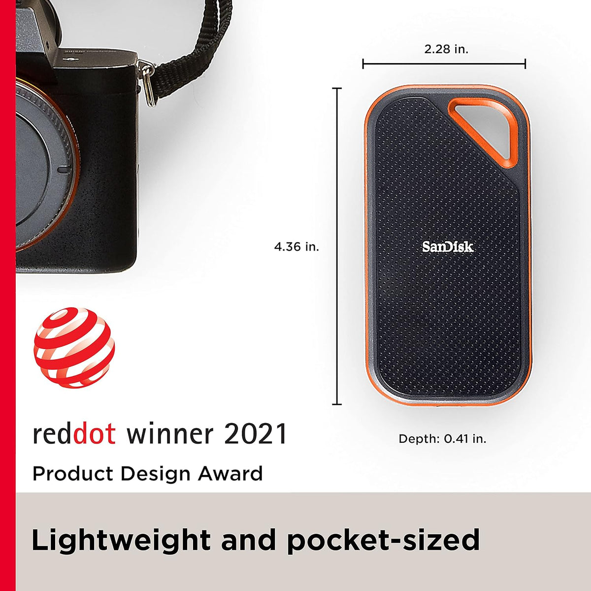 SanDisk 1TB Extreme PRO Portable SSD, USB-C, up to 2000MB/s (SDSSDE81-1T00-G25)