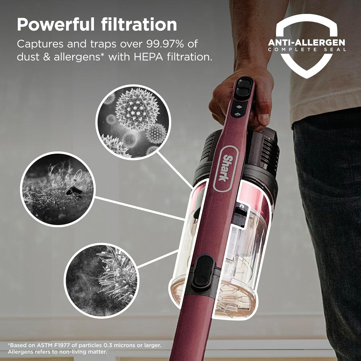 Shark Cordless Pet Stick Vacuum with PowerFins, Red (IZ362H)