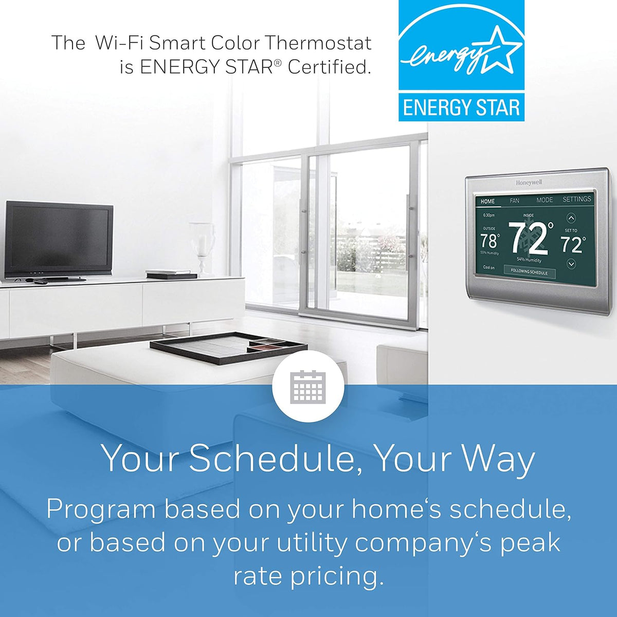 Honeywell Home RTH9585WF1004 Wi-Fi Smart Color Thermostat