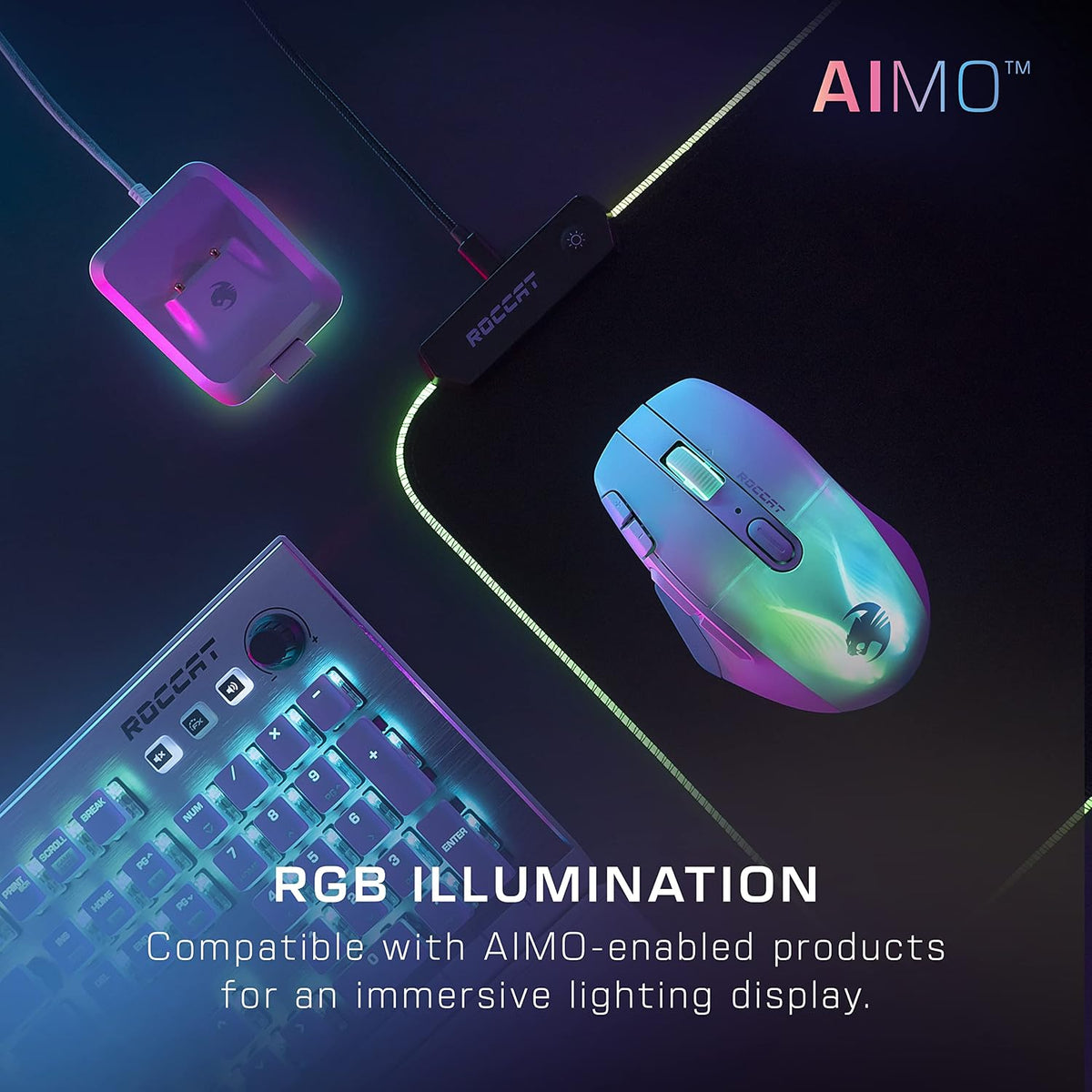 ROCCAT Kone XP Air Wireless RGB Gaming Mouse with Charging Dock, Black