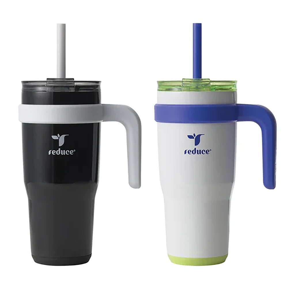 REDUCE Cold1 24 oz Insulated Tumbler, 2-Pack, Black/White