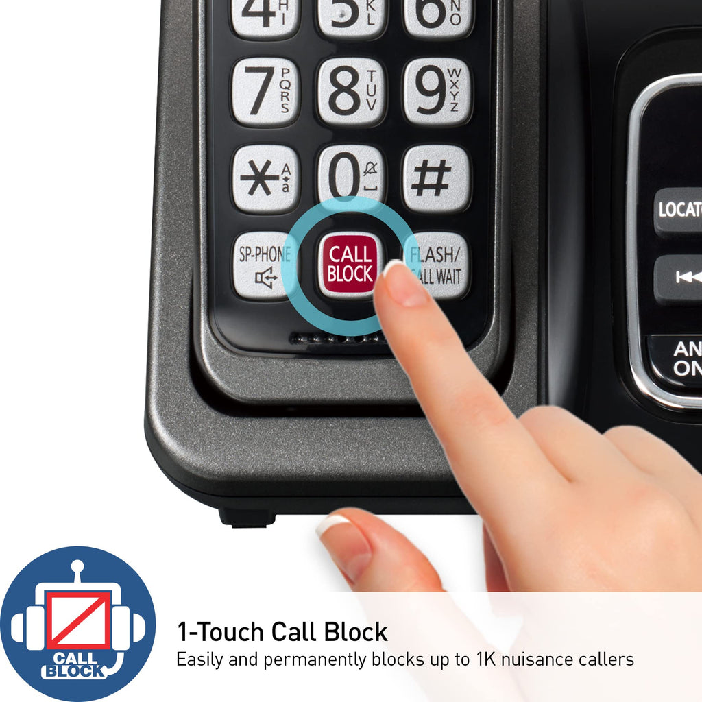 Panasonic KX-TGD832M Cordless Phone with Answering Machine, 2 Handsets