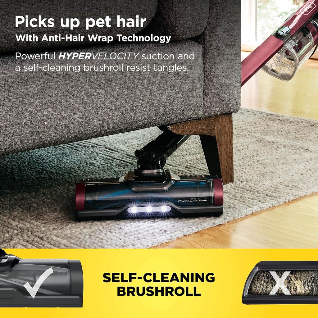 Shark Cordless Pet Stick Vacuum with PowerFins, Red (IZ362H)