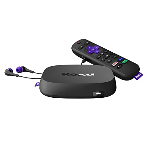 Roku Ultra | Streaming Device HD/4K/HDR/Dolby Vision with Dolby Atmos, Bluetooth Streaming, and Roku Voice Remote with Headphone Jack and Personal Shortcuts, includes Premium HDMI? Cable