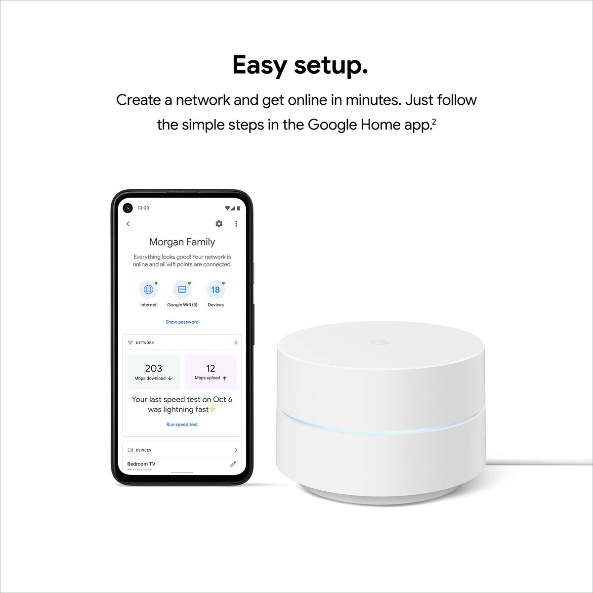Google Wifi AC1200 Mesh WiFi System, 1-Pack