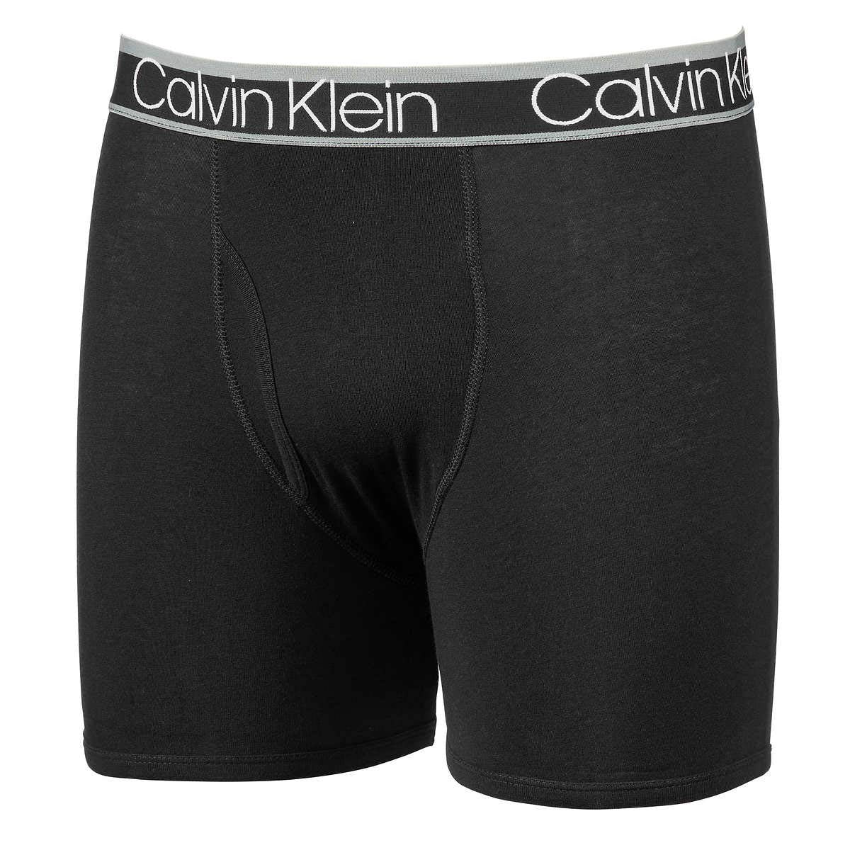 Calvin Klein Men's Cotton Stretch Boxer Briefs, 3-Pack, Navy/Heather Grey/Black, Medium