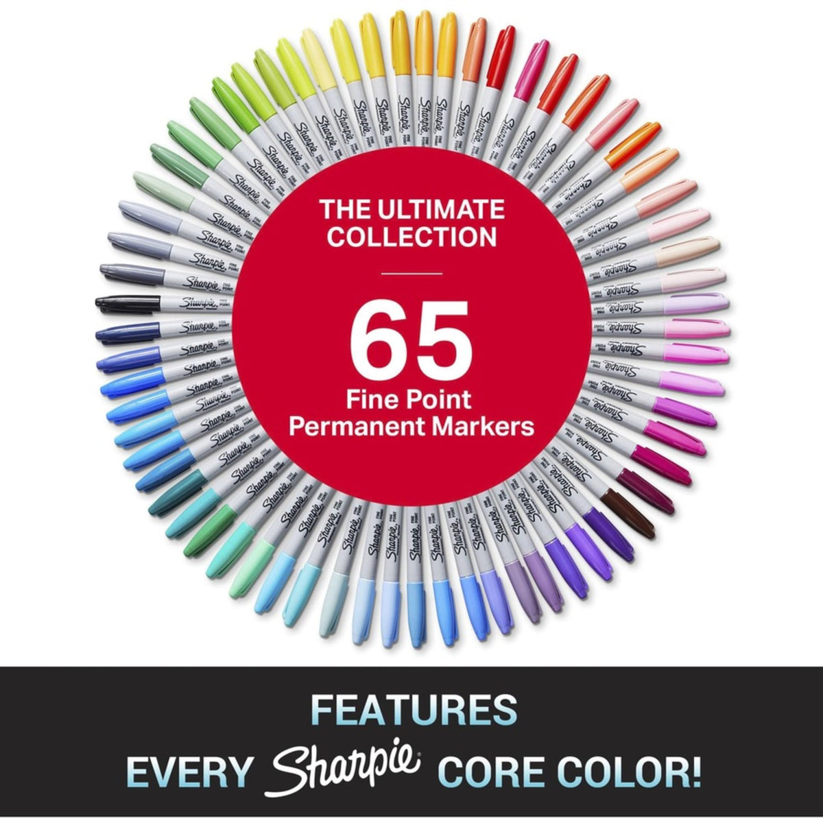 Sharpie Permanent Markers Ultimate Collection, Assorted Colors, 65 Count
