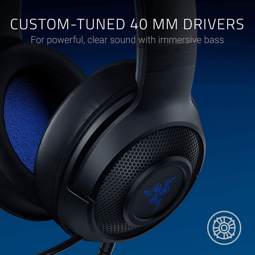 Razer Kraken X Ultralight Gaming Headset with 7.1 Surround Sound, Black