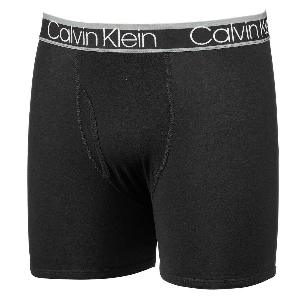 Calvin Klein Men's Cotton Stretch Boxer Briefs, 3-Pack, Black/Mini Logo/Grey, Medium