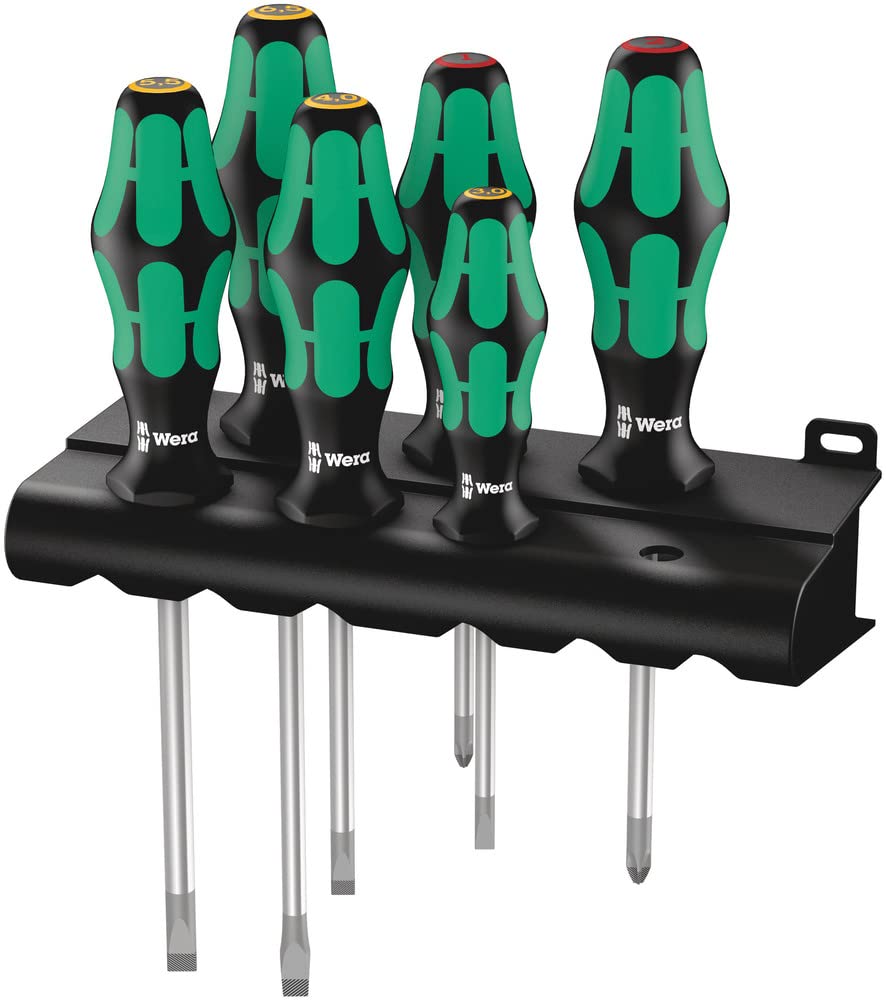 Wera Kraftform Plus 334/6 Screwdriver Set with Rack, Lasertip, 6 Pieces