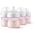 Philips Avent Natural Response Baby Bottle, 4 oz, Slow Flow, Pink, 4-Pack (SCY900/14)