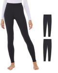 32 Degrees Women's Ultra Light Thermal Baselayer Leggings, 2-Pack, Black
