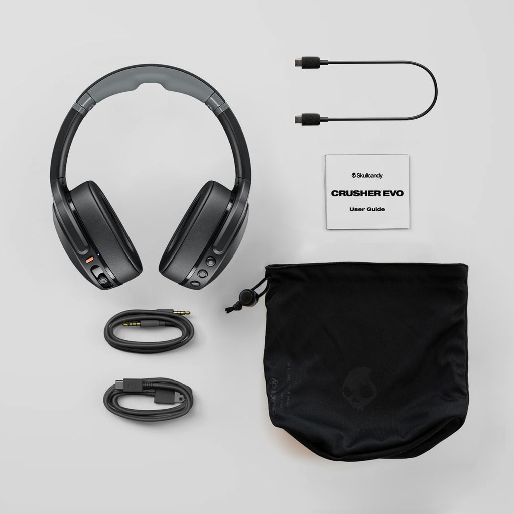 Skullcandy Crusher Evo Wireless Over-Ear Headphones, True Black