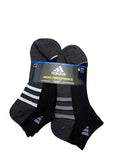 adidas Men's Low Cut Socks, 6-Pack, Black, Shoe Size 6-12