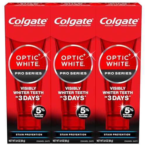 Colgate Optic White Pro Series Stain Prevention Toothpaste, 3 oz, 3-Pack