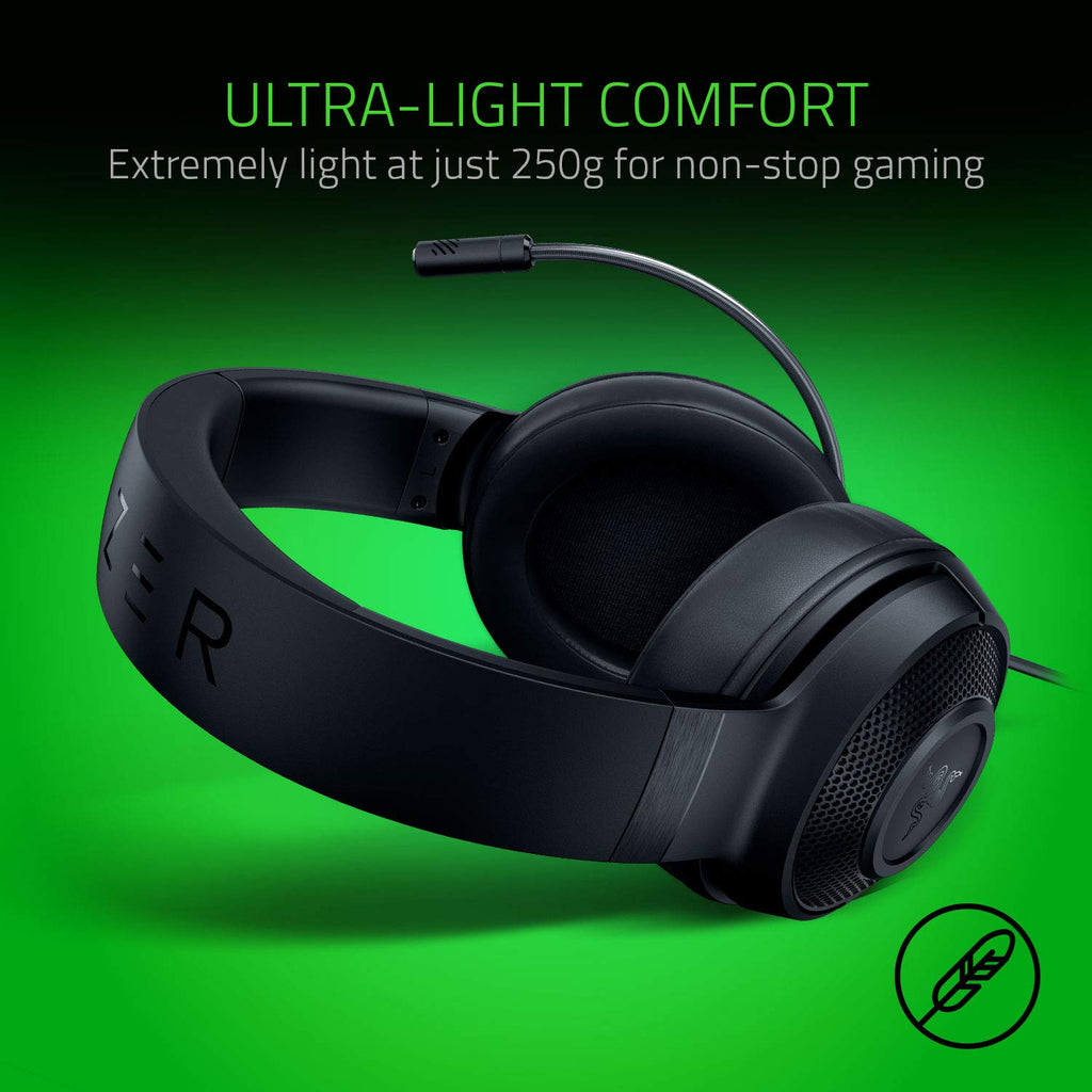 Razer Kraken X Ultralight Gaming Headset with 7.1 Surround Sound, Black