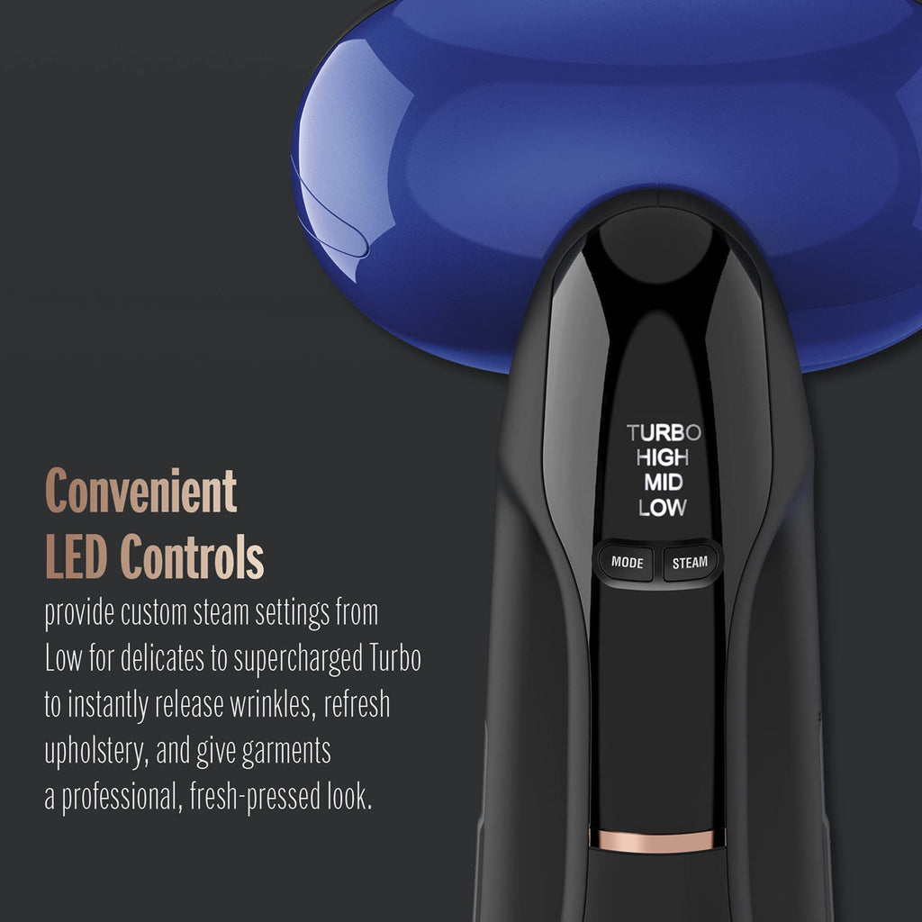 Conair Turbo ExtremeSteam 2-in-1 Handheld Steamer and Iron, 1875W, Black/Blue