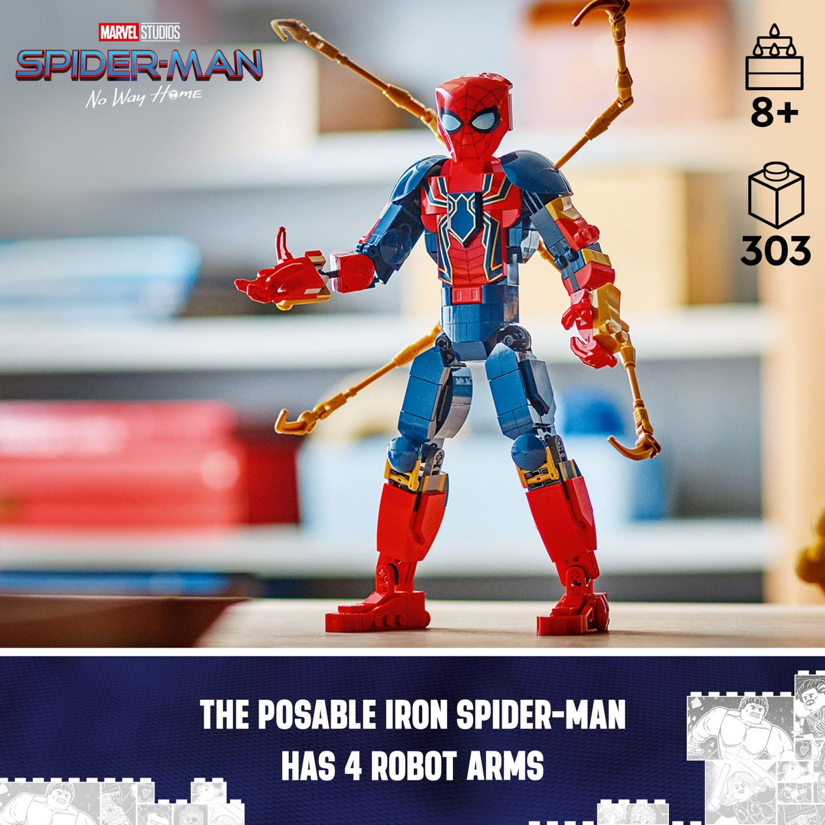 LEGO Marvel Iron Spider-Man Construction Figure 76298