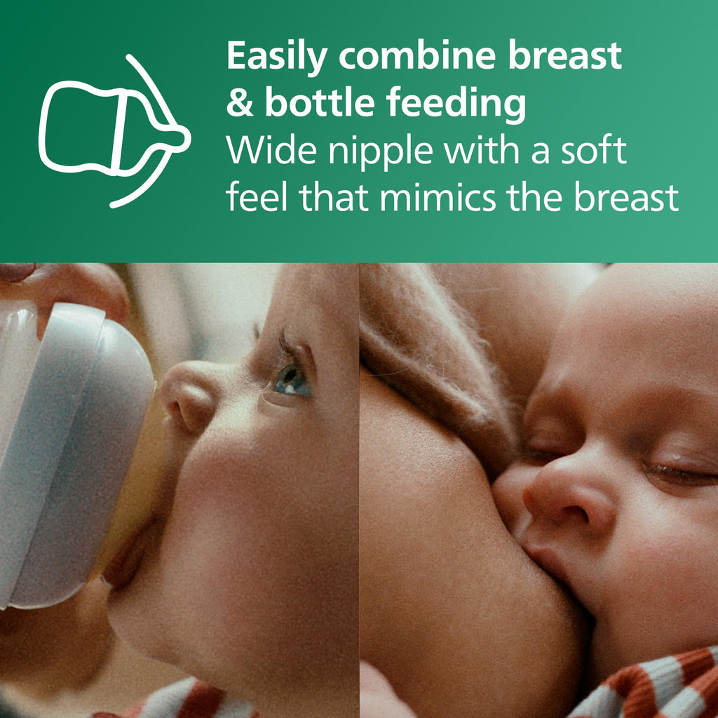 Philips Avent Natural Glass Baby Bottle, 8 oz, Medium Flow, 4-Pack (SCY913/04)