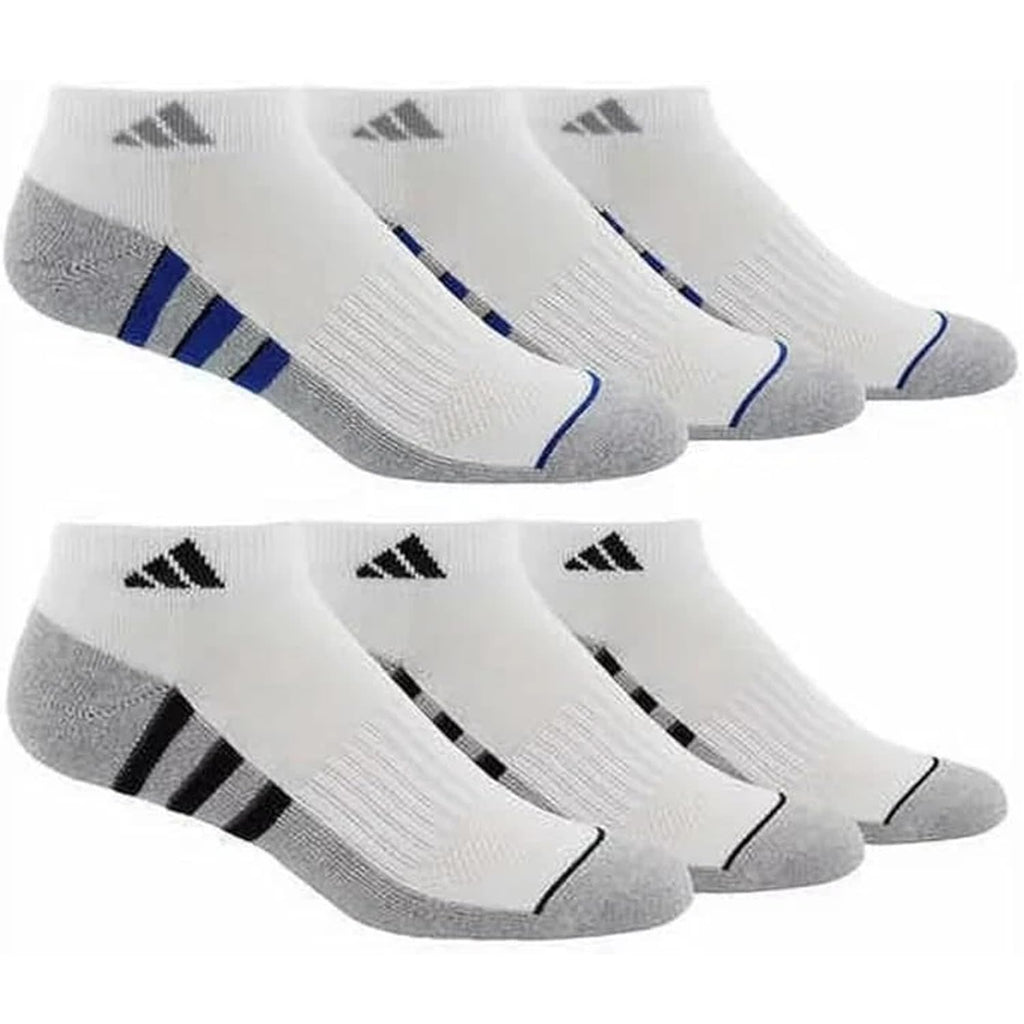 adidas Aeroready Cushioned Low Cut Socks, 6-Pack, White, Shoe Size 6-12