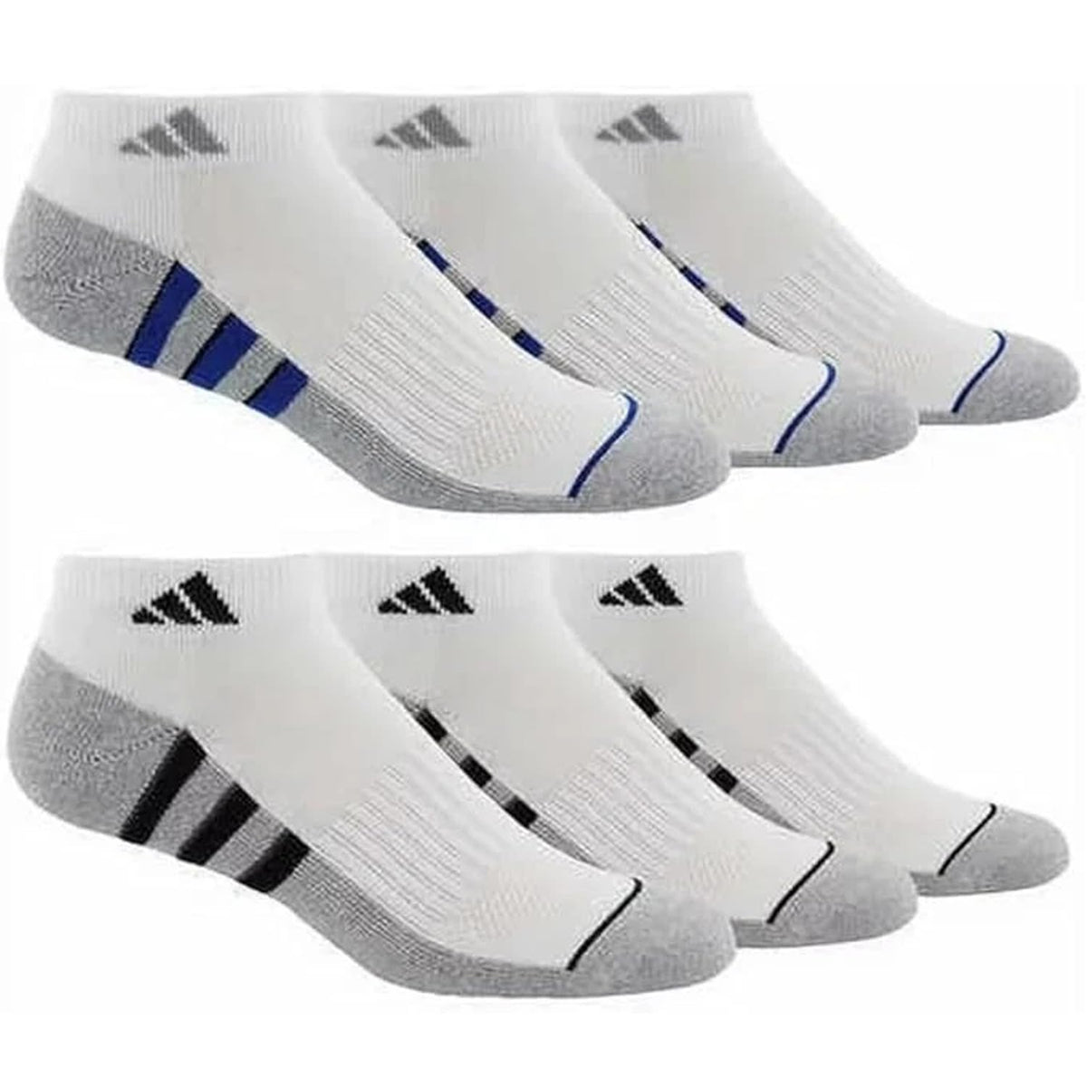 adidas Aeroready Cushioned Low Cut Socks, 6-Pack, White, Shoe Size 6-12