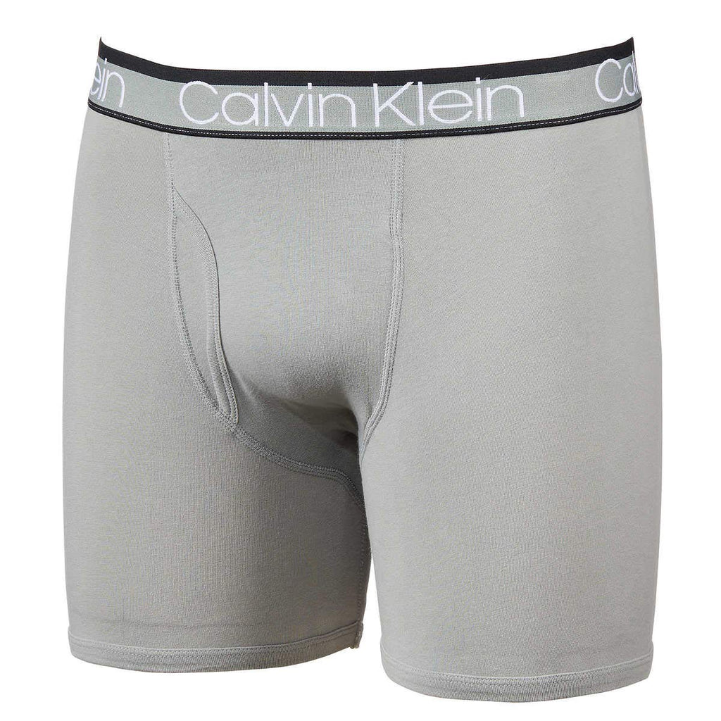 Calvin Klein Men's Cotton Stretch Boxer Briefs, 3-Pack, Black/Mini Logo/Grey, Large