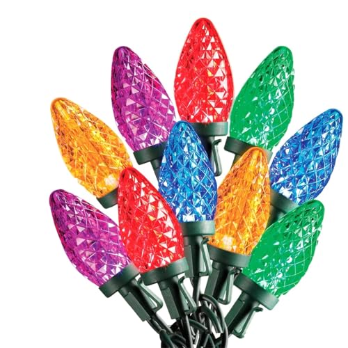 SYLVANIA Stay-Lit Platinum LED C9 Multicolor Christmas Lights, 2 Strings of 50